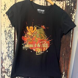 Die Hard Women’s Fit size Medium Welcome to The Party, Pal! Christmas party tee